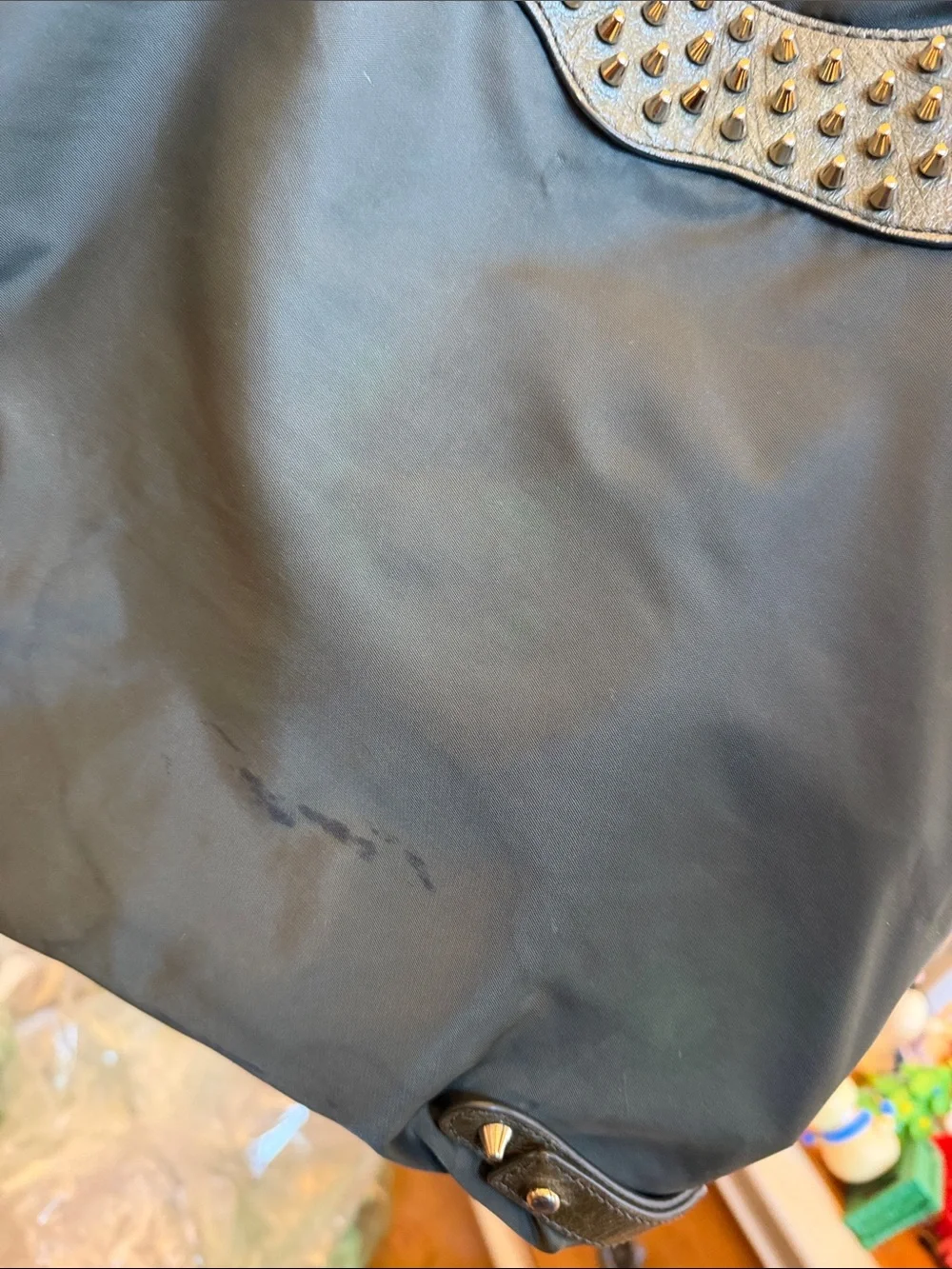 Rebecca Minkoff Nylon Bag. Olive Green Purse. Studded 18”x12” Designer